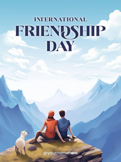 PSD international friendship day social media poster template