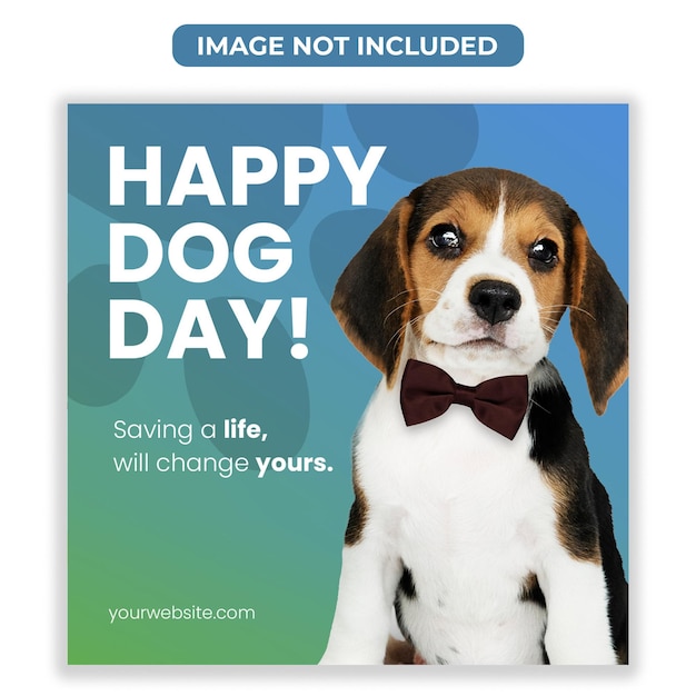PSD post su instagram per la giornata internazionale dei cani felici
