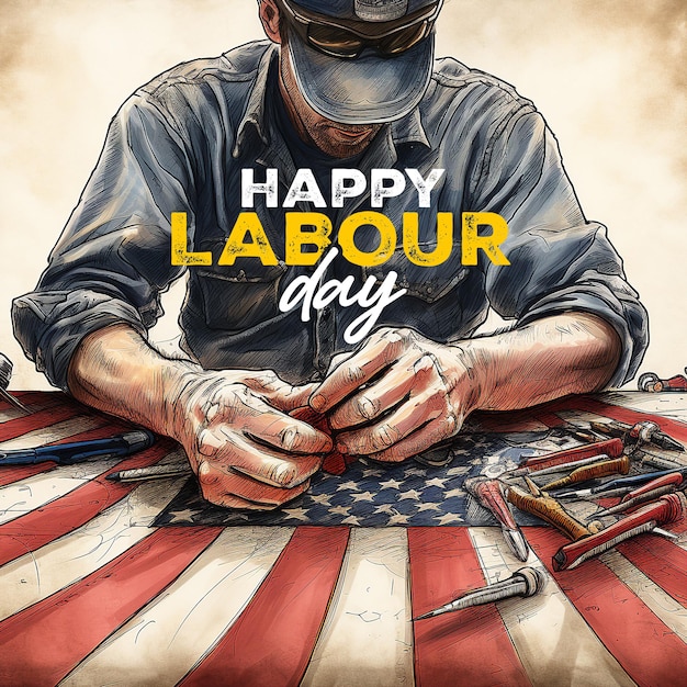 PSD international happy labour day social media post template