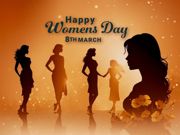 PSD international happy womens day banner or background design womens day concept template