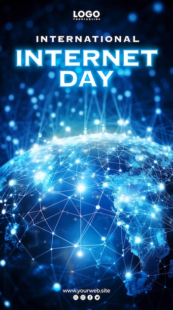 International internet day background and internet poster design global connections