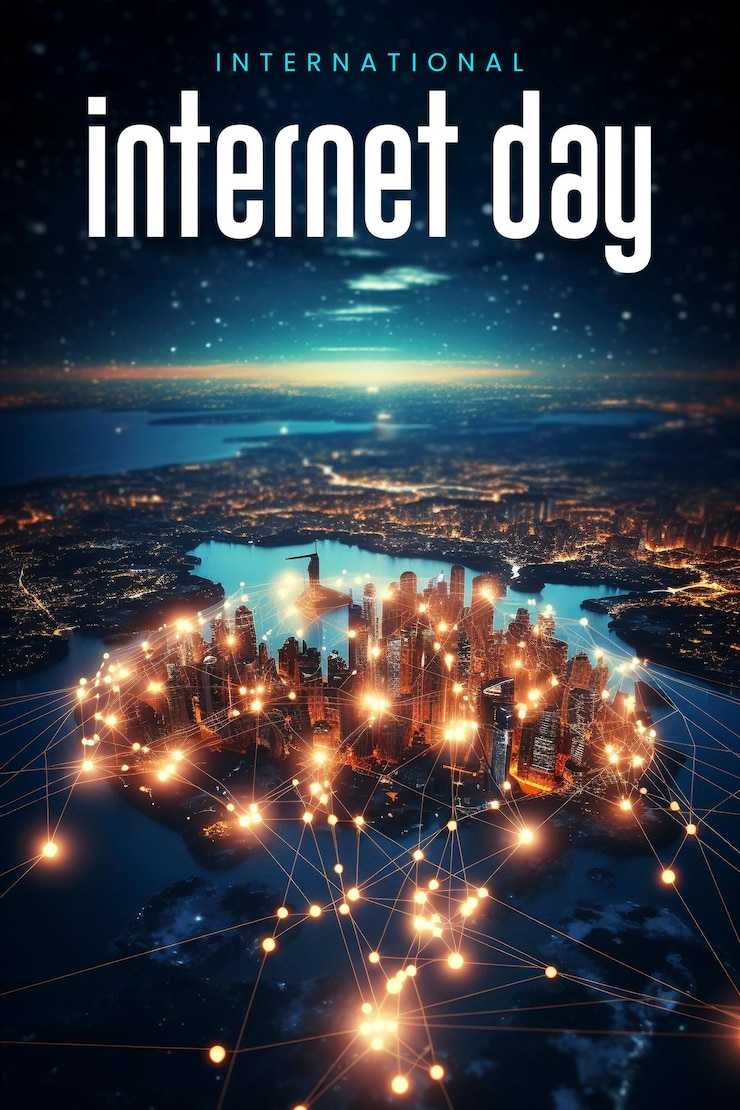 PSD international internet day background and poster design