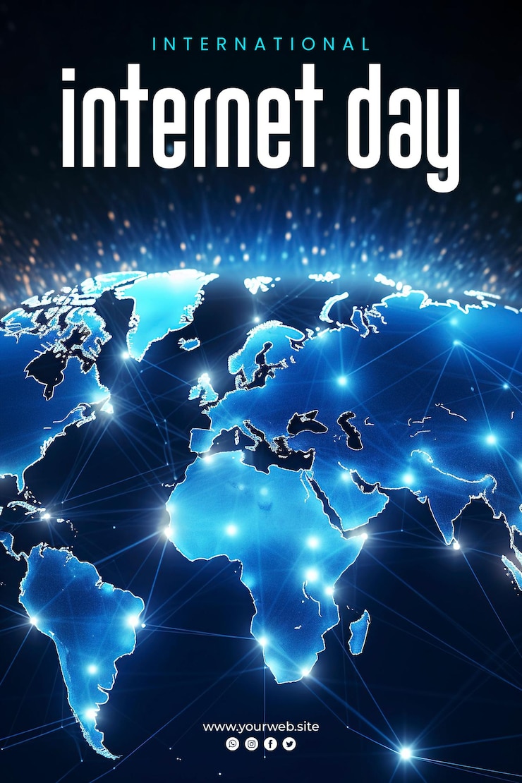 PSD international internet day background and poster design