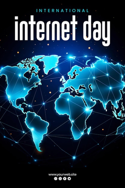 International internet day background and poster design