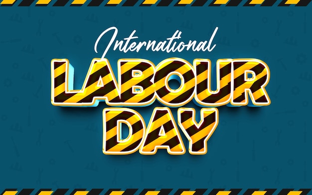 PSD international labor day 3d effect effect style