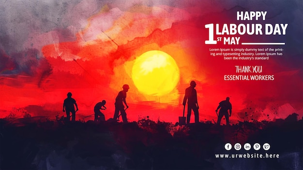 PSD international labour day celebration banner