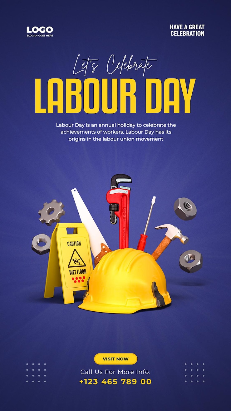 PSD international labour day social media story design template