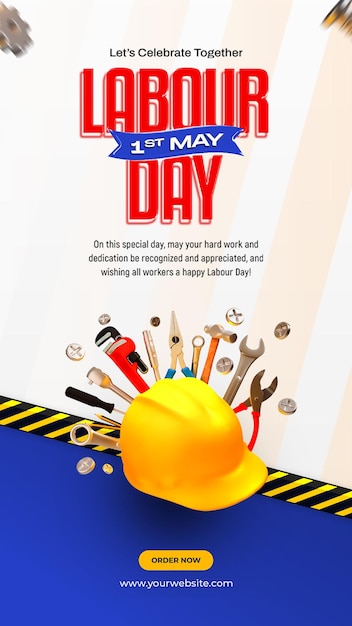 international labour day social media story design template