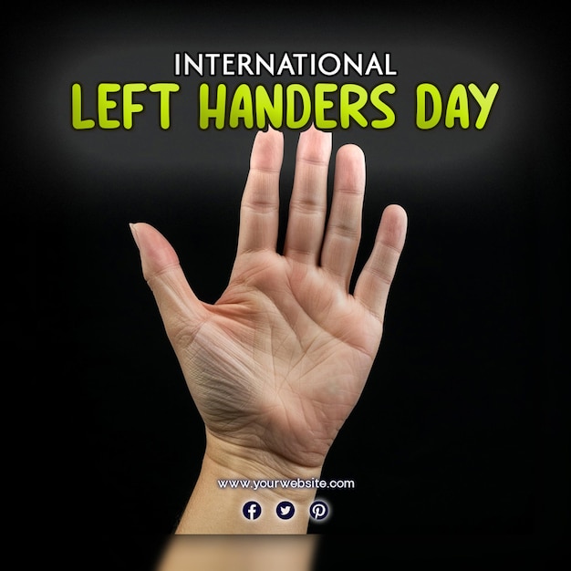 PSD international left handers day concept for social media post