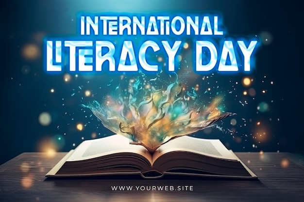 PSD international literacy day social media poster design