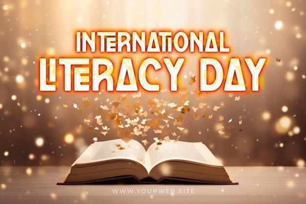 PSD international literacy day social media poster design