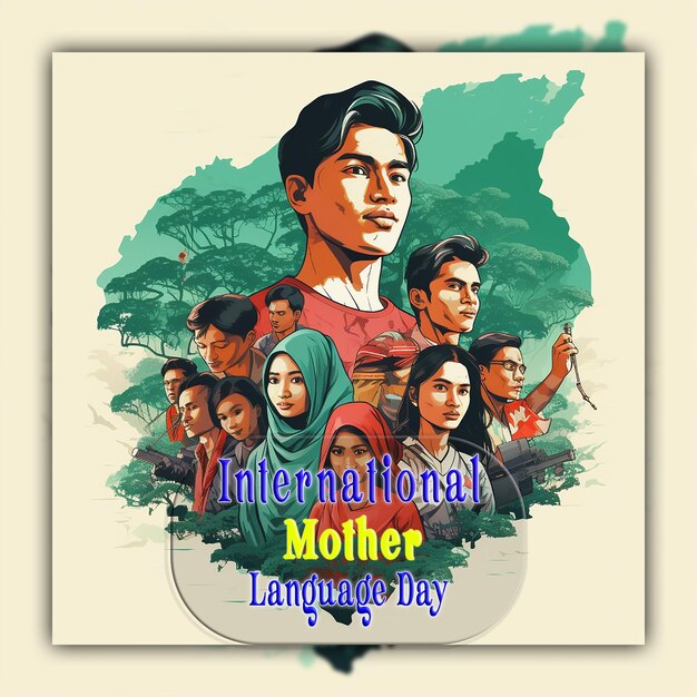 PSD international mother language day banner