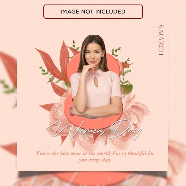 International mother's and women's day love with mother social media banner design