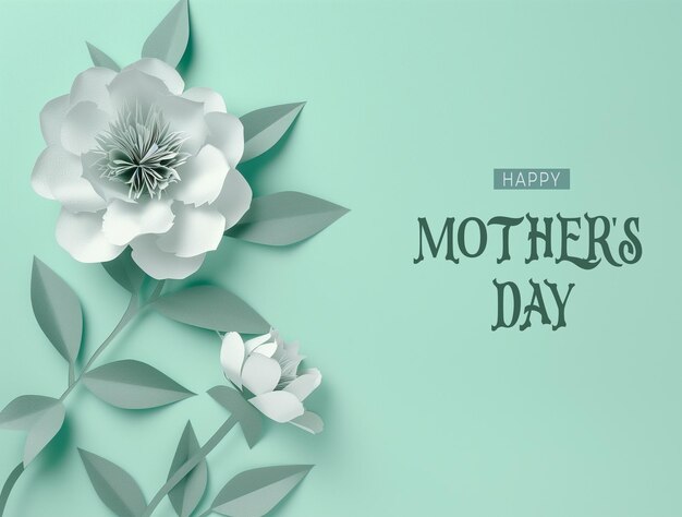 International mothers day greeting card design with flower decorative