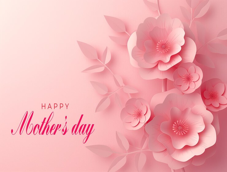 International mothers day greeting card design with flower decorative