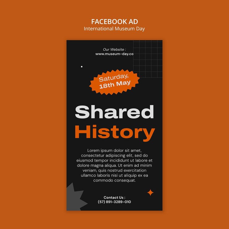 PSD international museum day facebook template