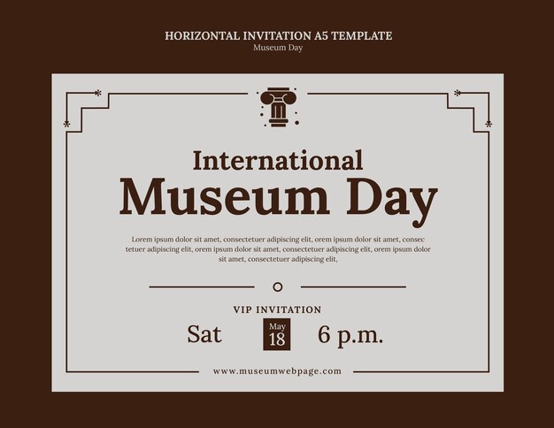PSD Дизайн шаблона международного дня музеев