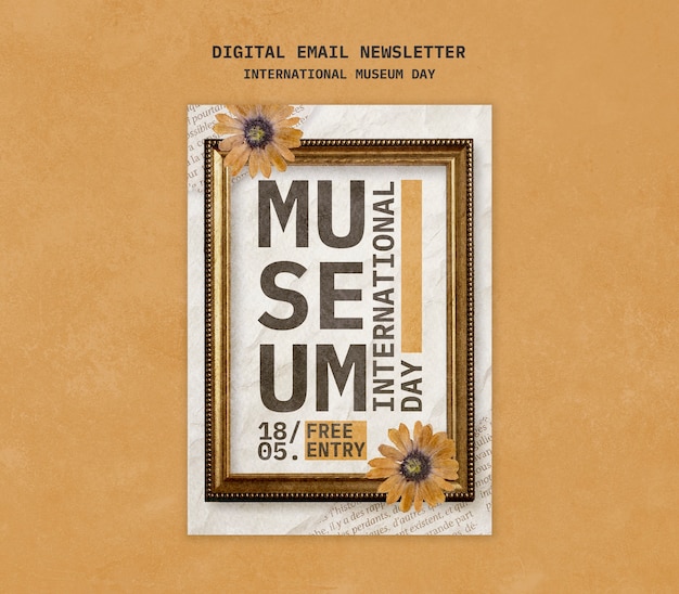 PSD international museum day template design