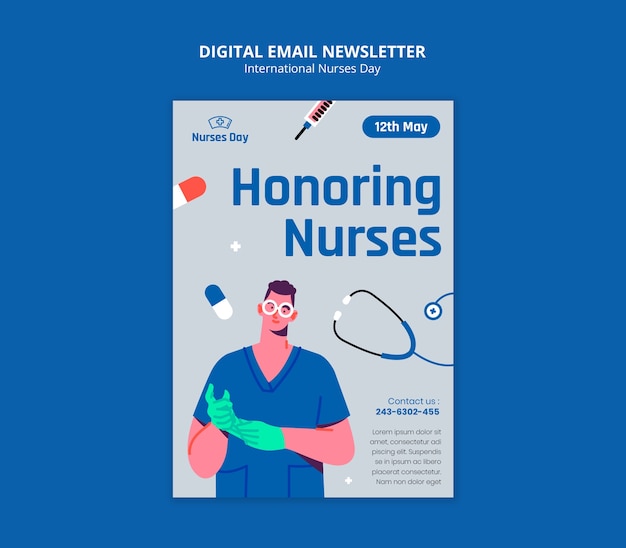 PSD international nurses day digital newsletter template