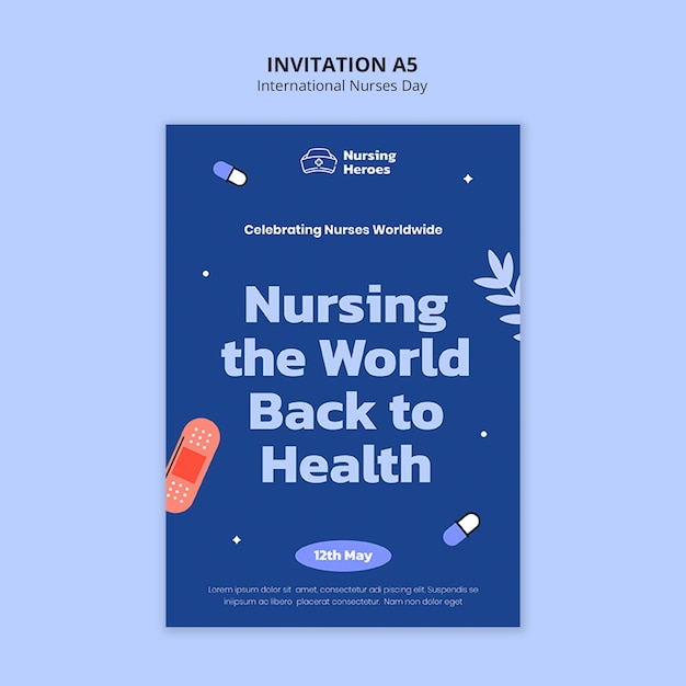 PSD international nurses day invitation template