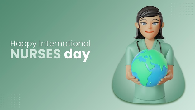 International nurses day landing page 3d template