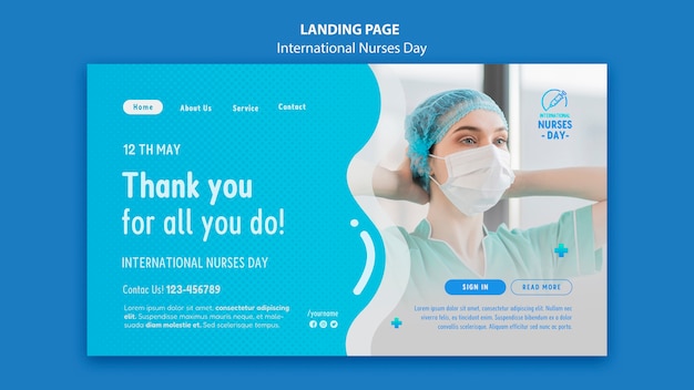 PSD international nurses day landing page template