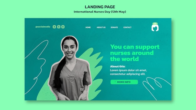 PSD international nurses day landing page template