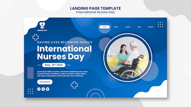 PSD international nurses day landing page template