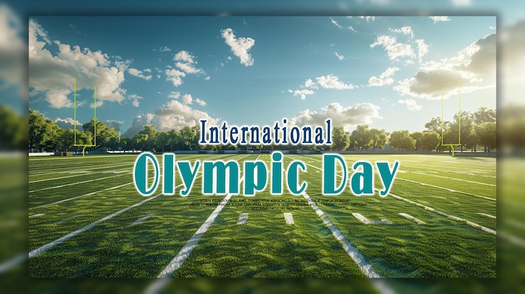 PSD international olympic day or banner design template background