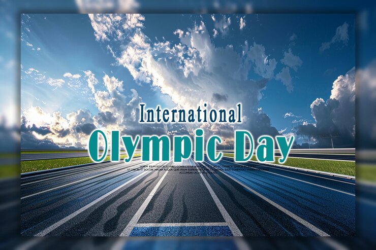 PSD international olympic day or banner design template background