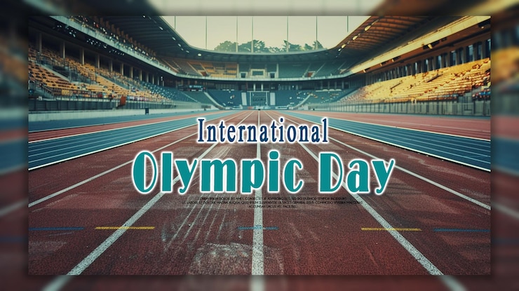 PSD international olympic day or banner design template background