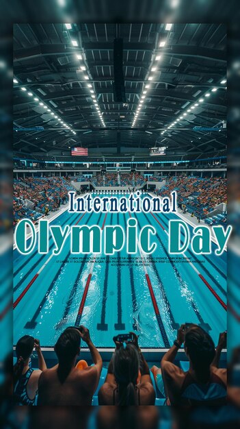 PSD international olympic day or banner design template background