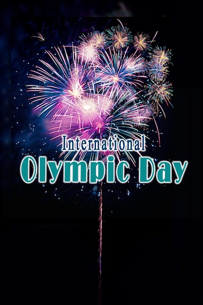 PSD international olympic day or banner design template background