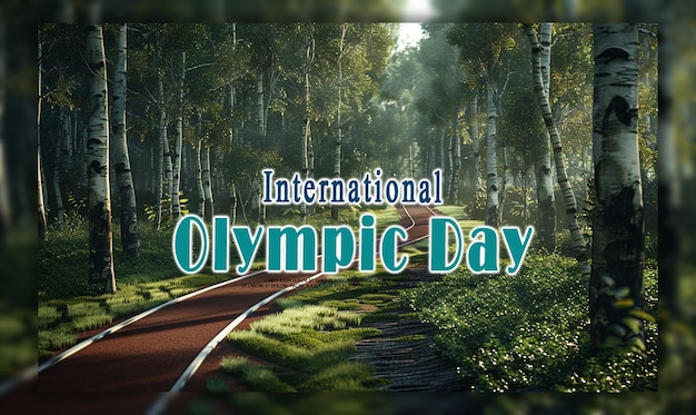 International olympic day or banner design template background