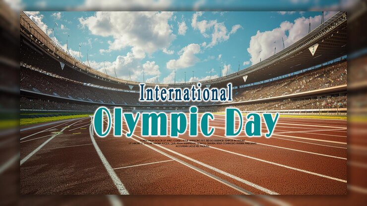 PSD international olympic day or banner design template background