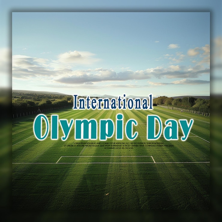 PSD international olympic day or banner design template background