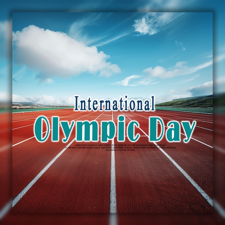 PSD international olympic day or banner design template background
