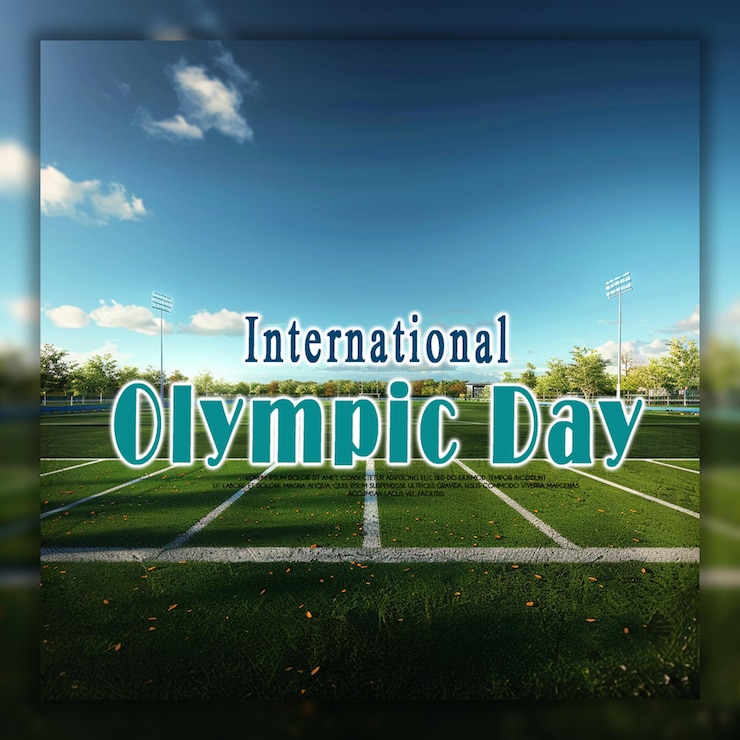 PSD international olympic day or banner design template background
