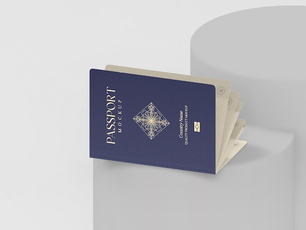 International passport cover mockup