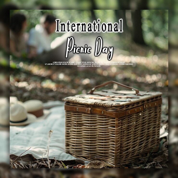 PSD international picnic day background or banner design template