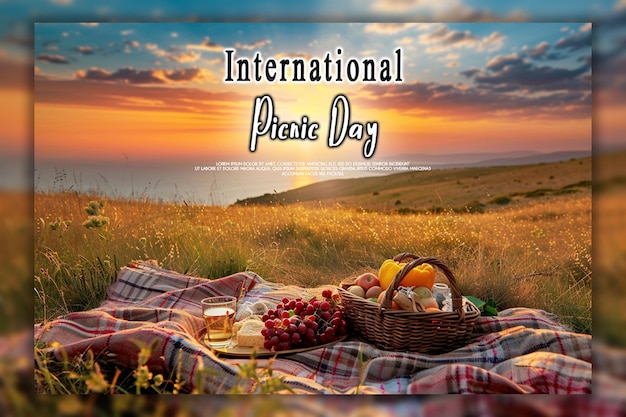 PSD international picnic day background or banner design template