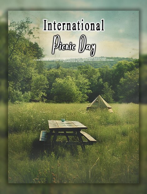 PSD international picnic day background or banner design template