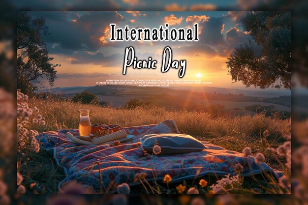 PSD international picnic day background or banner design template