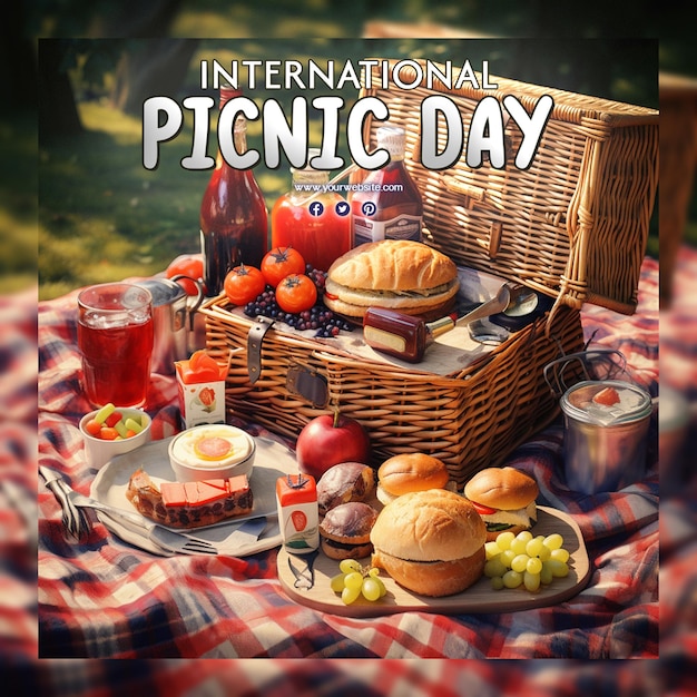Premium PSD International picnic day celebration