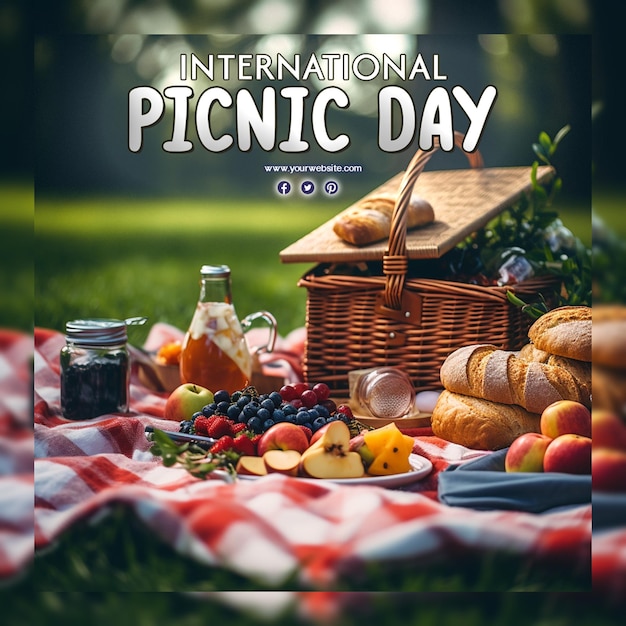 Premium PSD International picnic day celebration
