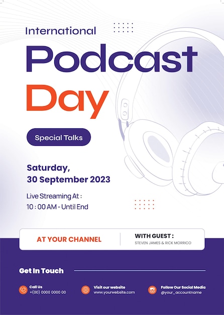 international podcast flyer