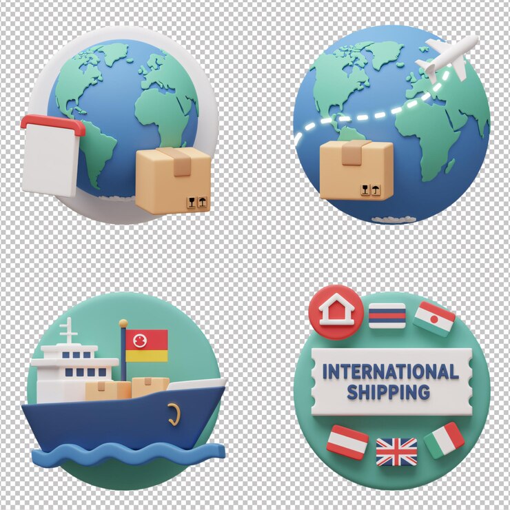PSD international shipping icons