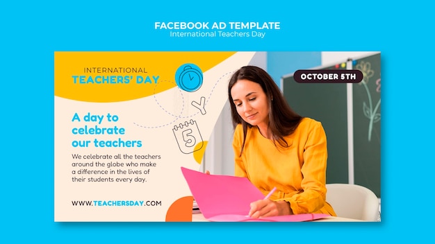 PSD international teachers day facebook template