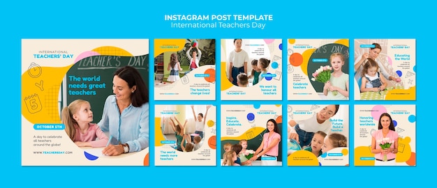 PSD Пост в instagram с международным днем учителя