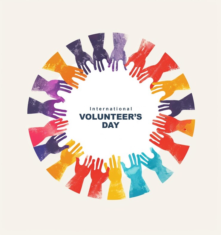 PSD international volunteers day creative banner design template